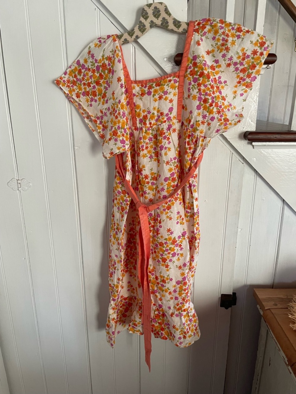 Calypso St. Barth White Dress with Orange, Pink and Yellow Floral Print - Picture 5 of 5